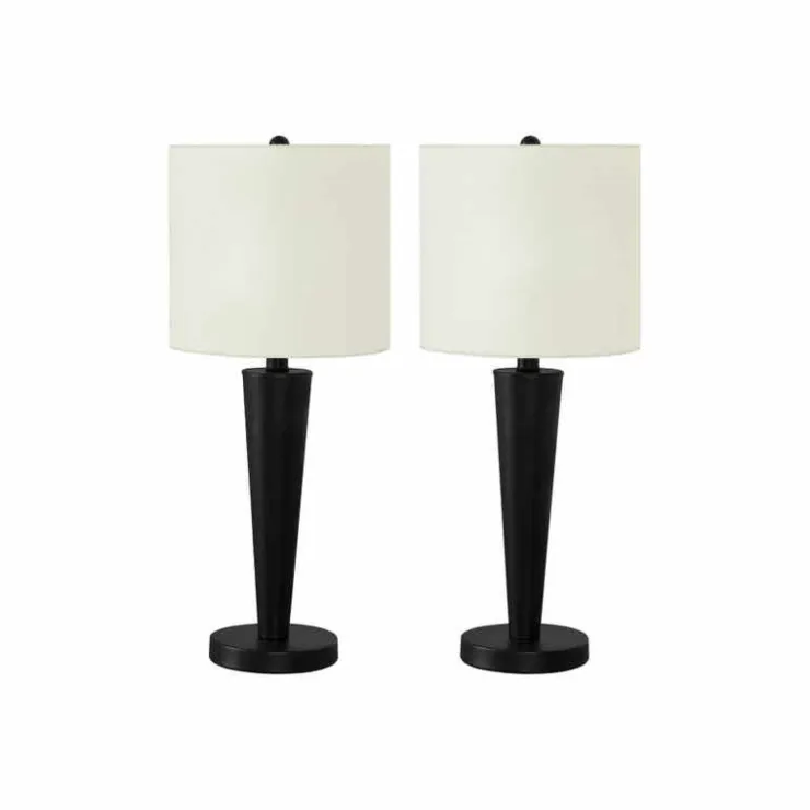 Monarch 24"H Metal Table Lamp with USB Ports (2pcs) Black Sale