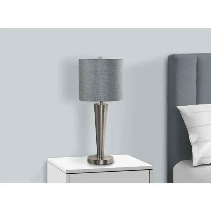 Monarch 24"H Metal Table Lamp with USB Ports (2pcs) Silver Outlet