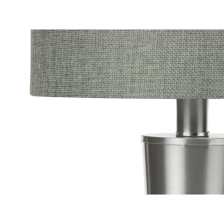 Monarch 24"H Metal Table Lamp with USB Ports (2pcs) Silver Outlet