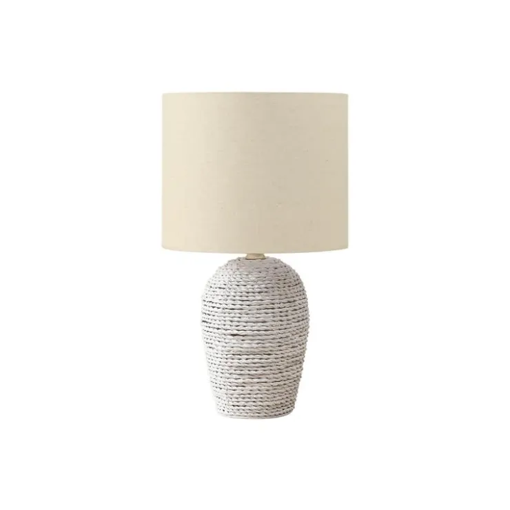 Monarch 17"H Rattan Table Lamp White Outlet