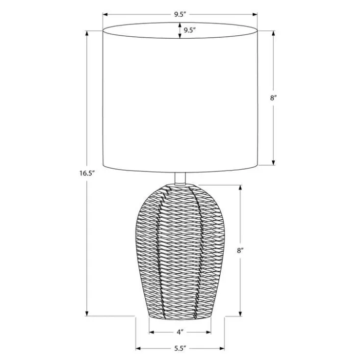 Monarch 17"H Rattan Table Lamp White Outlet