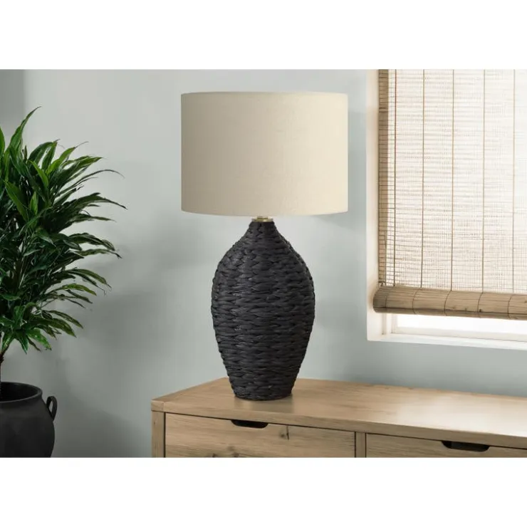 Monarch 30"H Rattan Table Lamp Black Best