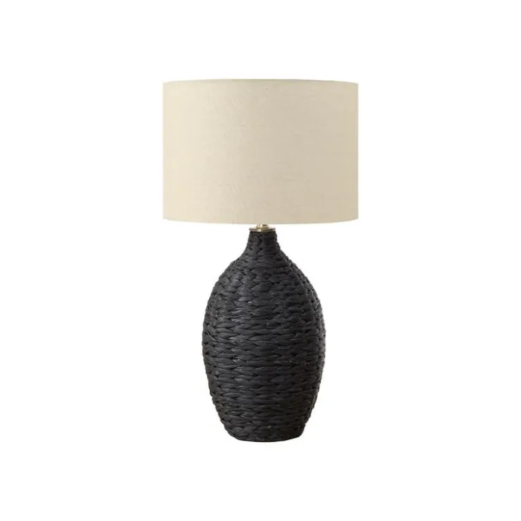 Monarch 30"H Rattan Table Lamp Black Best