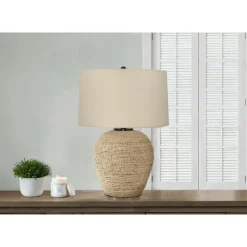 Monarch 25"H Rattan Table Lamp Beige Online