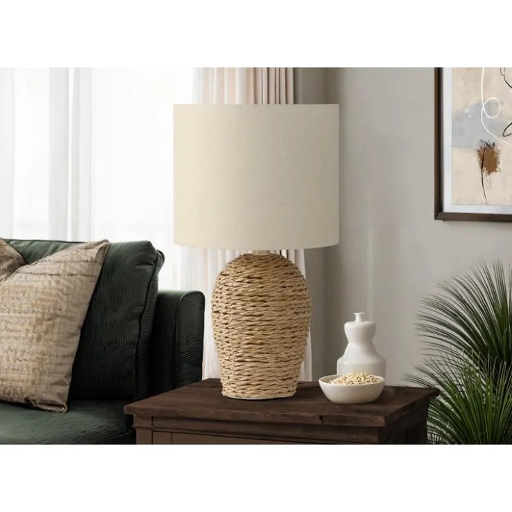 Monarch 17"H Rattan Table Lamp Brown Hot