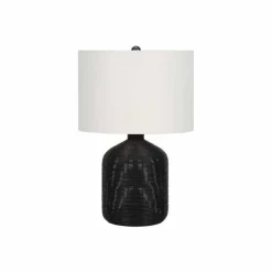 Monarch 23"H Rattan Table Lamp Black