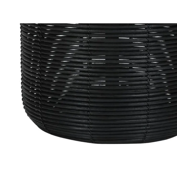 Monarch 23"H Rattan Table Lamp Black