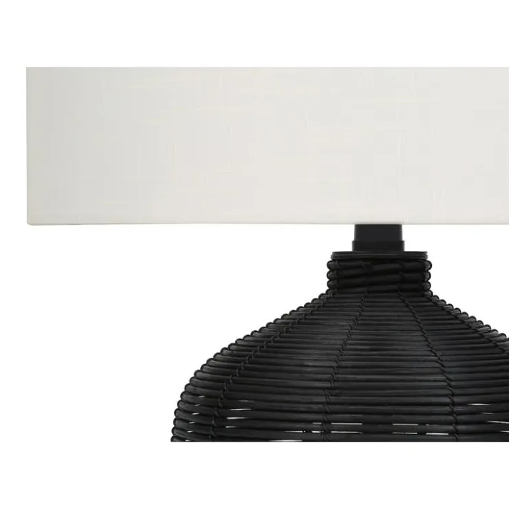 Monarch 23"H Rattan Table Lamp Black