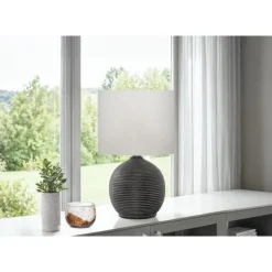 Monarch 16"H Resin Table Lamp Black