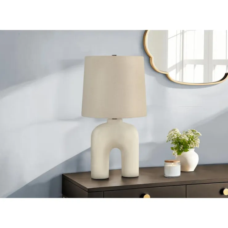 Monarch 25"H Resin Table Lamp Cream Sale