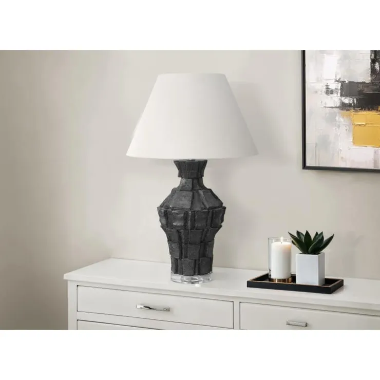 Monarch 28"H Resin Table Lamp Black Discount