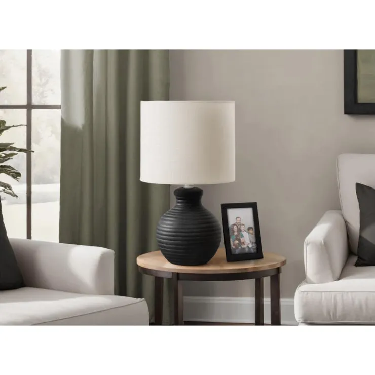 Monarch 16"H Resin Table Lamp Black