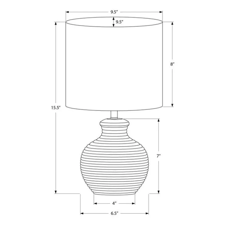Monarch 16"H Resin Table Lamp White New