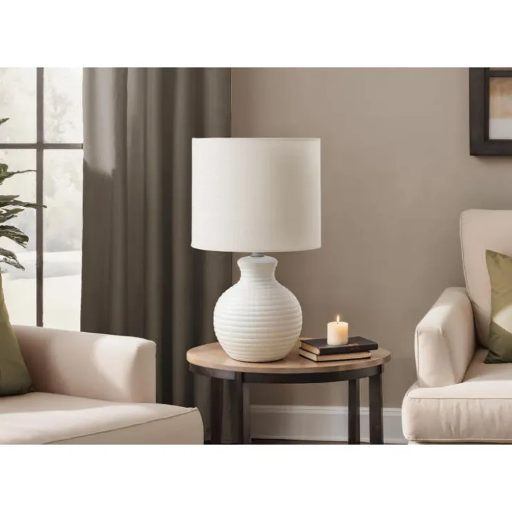 Monarch 16"H Resin Table Lamp White New