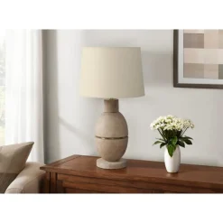 Monarch 25"H Resin Table Lamp Beige