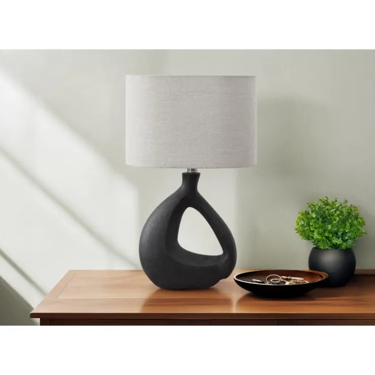 Monarch 23"H Resin Table Lamp Black Hot