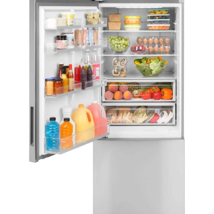Haier 15 Cu Ft 28 In Refrigerator Bottom Freezer - HRB15N3BGS Stainless Steel New