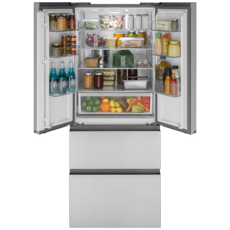 Haier 14,5 Cu Ft 28 In Refrigerator Bottom Freezer, French door - QJS15HYRFS Stainless Steel Outlet