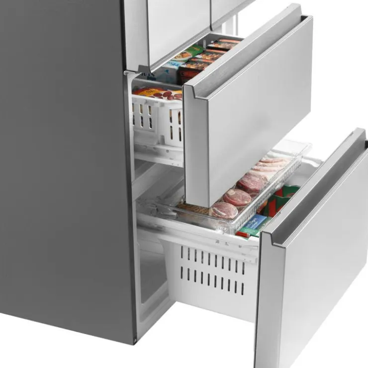 Haier 14,5 Cu Ft 28 In Refrigerator Bottom Freezer, French door - QJS15HYRFS Stainless Steel Outlet