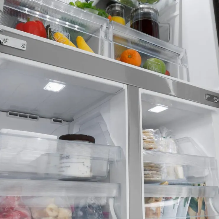 Haier 16,8 Cu Ft 33 In Refrigerator Bottom Freezer, French door - QHE16HYPFS Stainless Steel Outlet