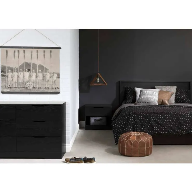 Meubles South Shore Headboard (54"/60") - South Shore Black Oak Discount