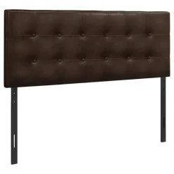 Monarch Headboard - full size - button tufted / upholstered panel - dark leathe - Brown Sale