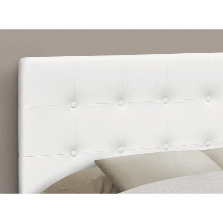 Monarch Headboard - full size - button tufted / upholstered panel - leather-loo - White Discount