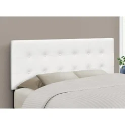 Monarch Headboard - full size - button tufted / upholstered panel - leather-loo - White Discount