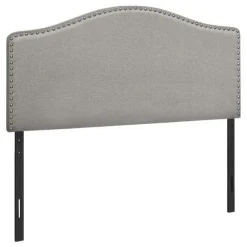 Monarch Headboard - full size - nailhead trim / arched top / upholstered panel - - Grey Discount