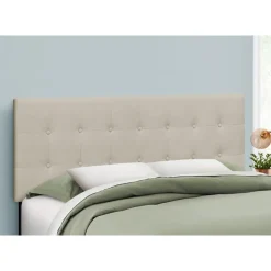 Monarch Headboard - queen size - button tufted / upholstered panel - linen-look - Beige Sale