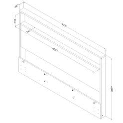 Meubles South Shore Headboard with Storage Shelf (54