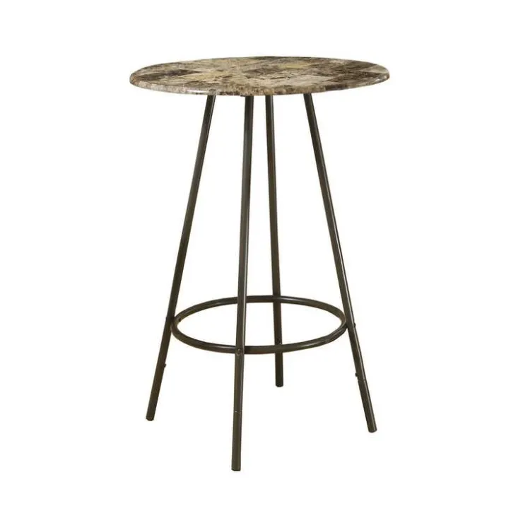 Monarch Home bar - 30"dia / marble / coffee metal - Espresso