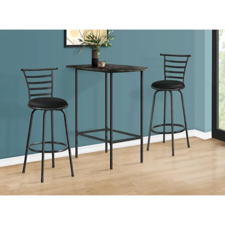 Monarch Home bar - 24"x 36" / marble / charcoal metal - Grey Best