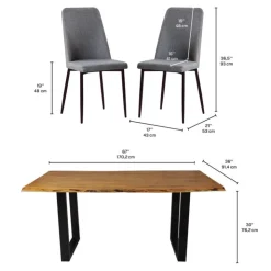67-Inch Table with 4 Chairs Outlet