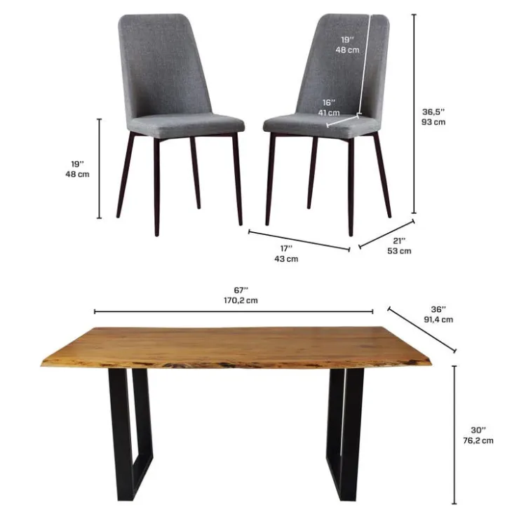 67-Inch Table with 4 Chairs Outlet