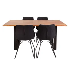 67-Inch Table with 4 Chairs - Black Online