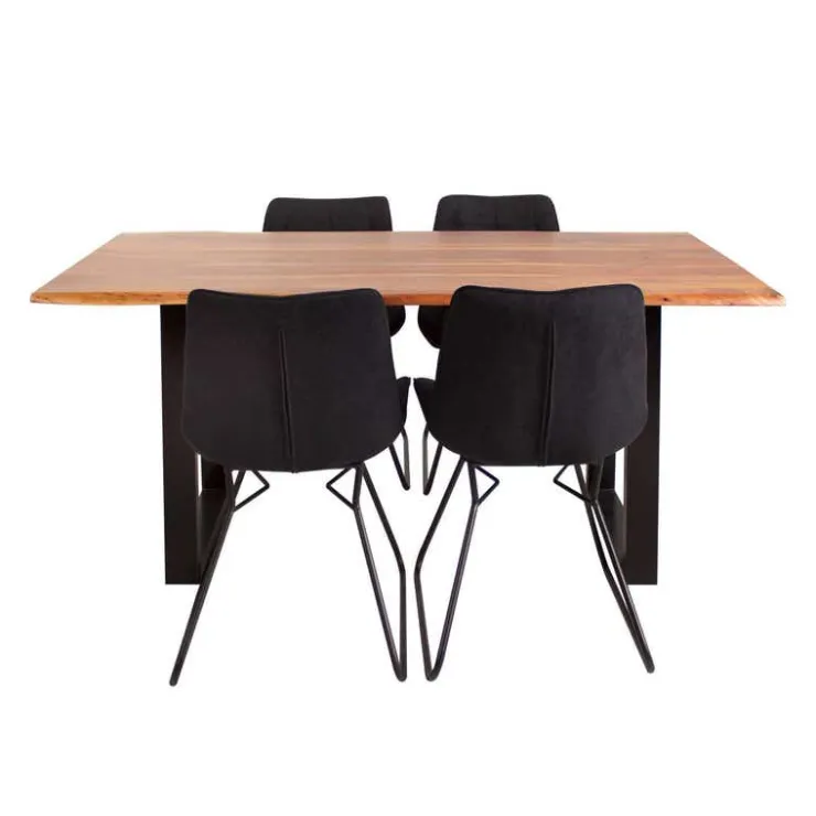 67-Inch Table with 4 Chairs - Black Online
