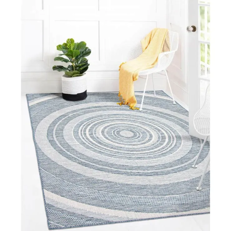 Indoor or Outdoor Rug - 7 x 10 Blue Hot