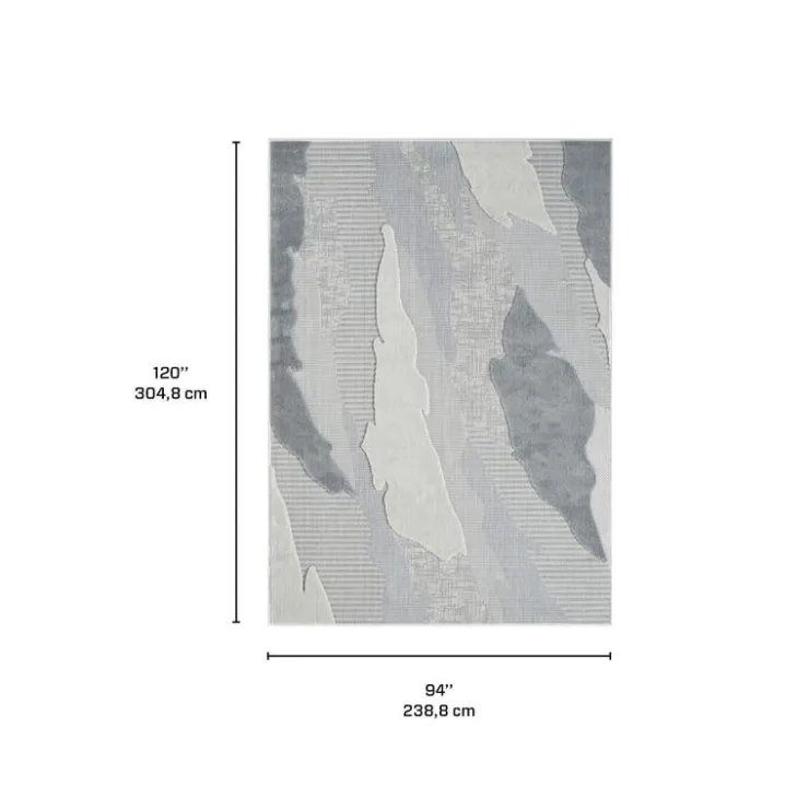 Indoor or Outdoor Rug - 8 x 10 Grey/Blue Sale