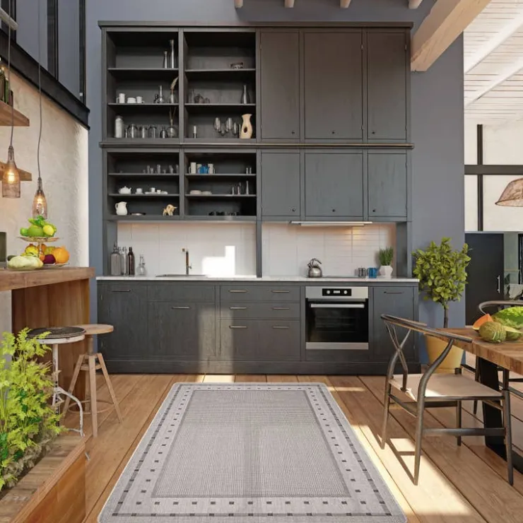 Indoor or Outdoor Rug - 4 x 6 Grey New