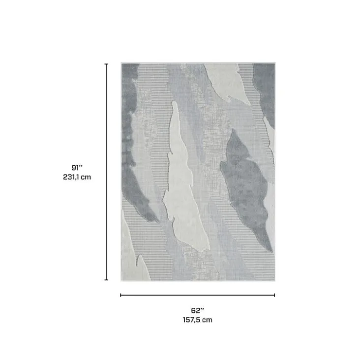 Indoor or Outdoor Rug - 5 x 8 Grey/Blue Discount