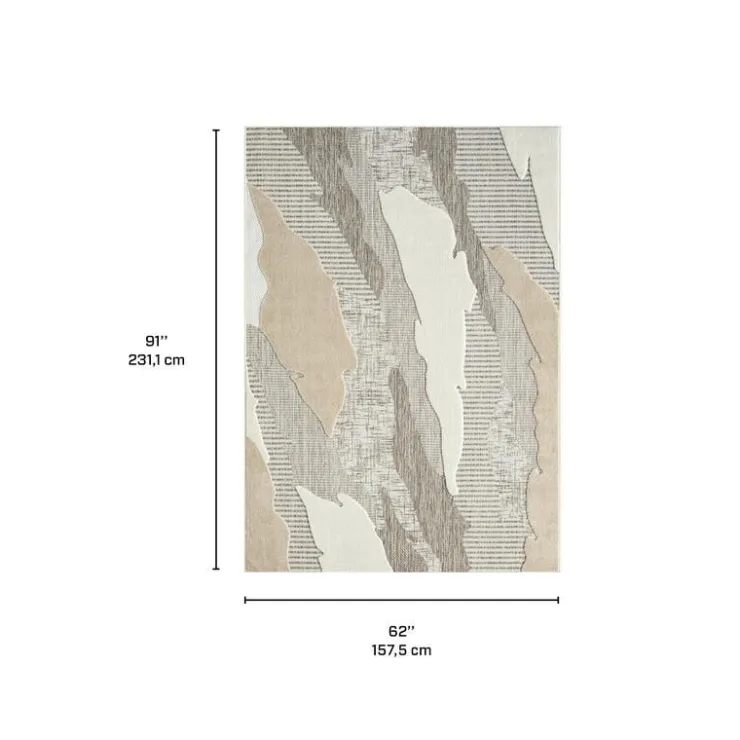 Indoor or Outdoor Rug - 5 x 8 Beige/Brown Best