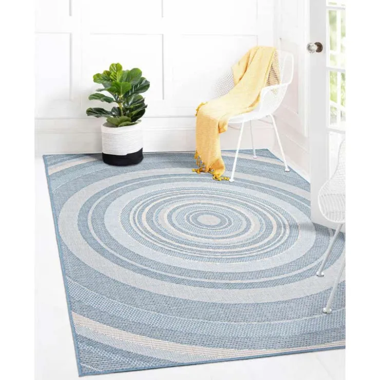 Indoor or Outdoor Rug - 7 x 10 Light Blue