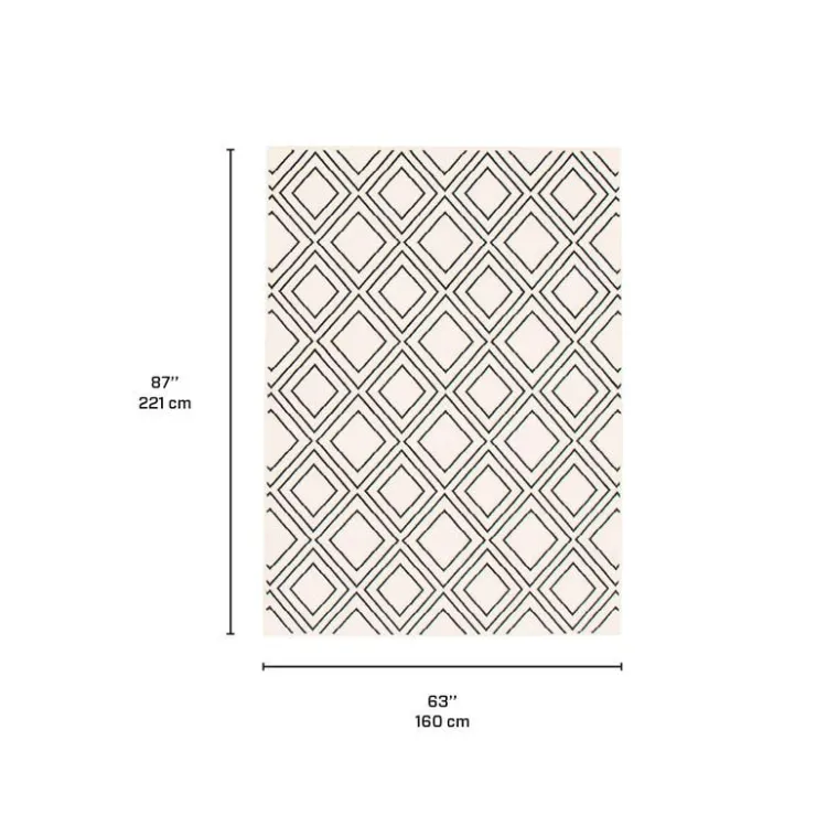 Indoor Rug - 5 x 7 White/Tan Online