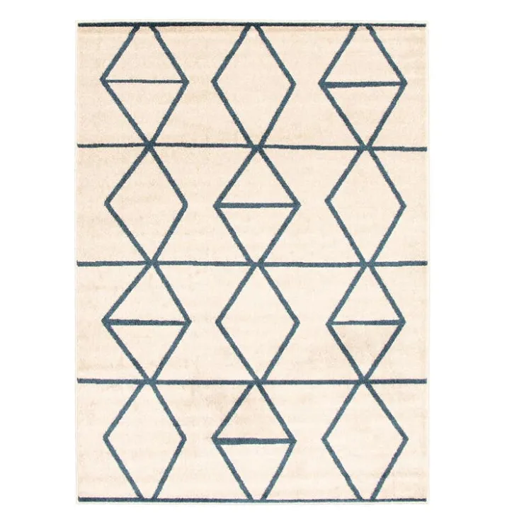 Indoor Rug - 5 x 7 Ivory/Blue Sale