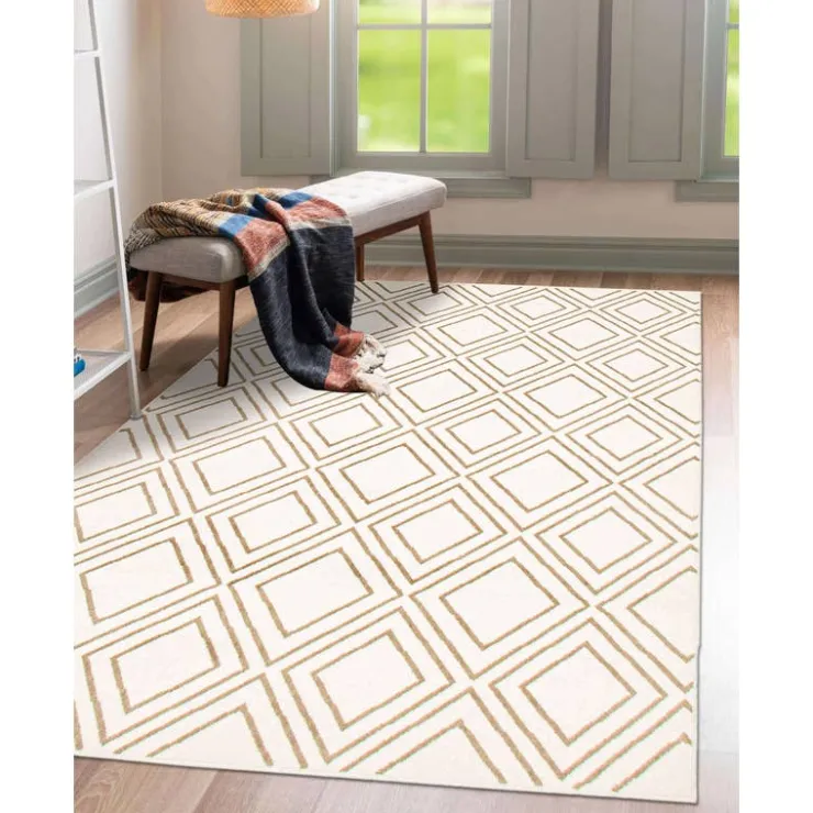 Indoor Rug - 8 x 10 White/Tan Sale