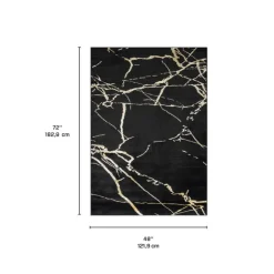 Indoor Rug - 4 x 6 Black / Gold Best