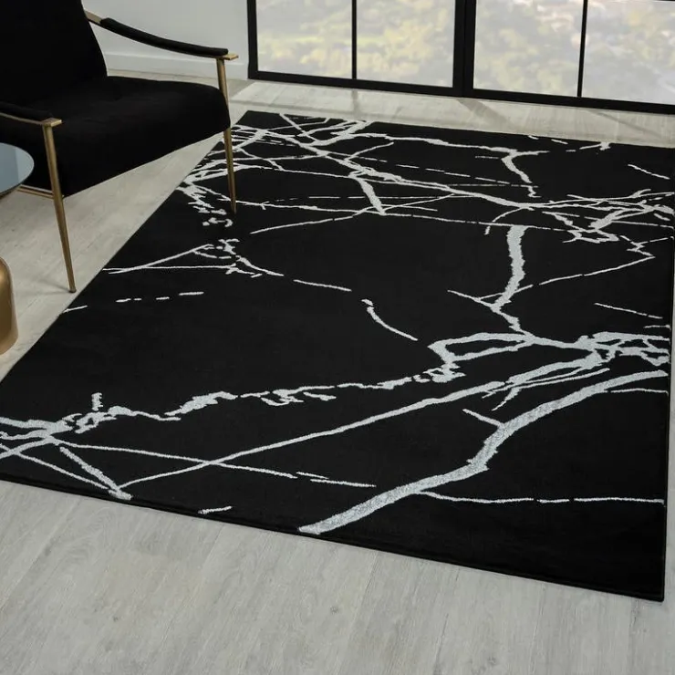 Indoor Rug - 5 x 8 Black / Gold