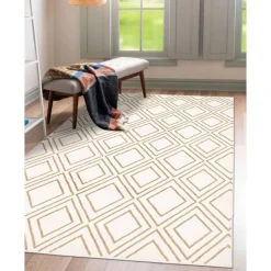Indoor Rug - 7 x 10 White/Tan Discount
