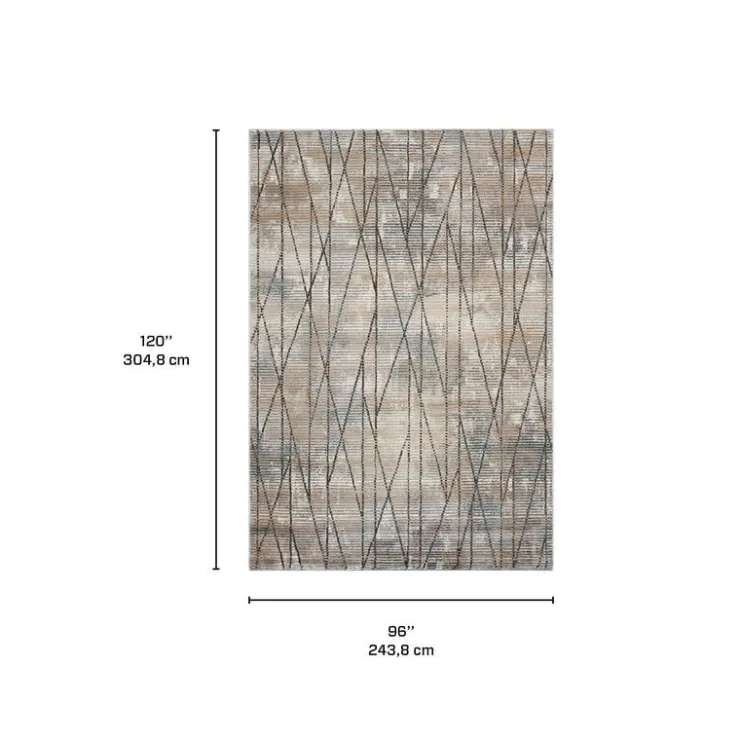 Indoor Rug - 8 x 11 Beige / Grey / Brown Hot